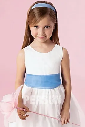 Robe pour fille d honneur col ovale au cheville noeud papillon au dos