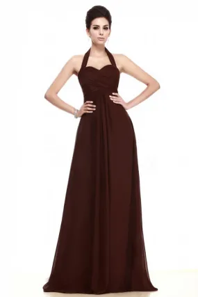 Robe simple de soirée col halter empire longue en bourgogne - Robedesoireelongue.fr